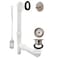 Westbrass 59224407 14 White Poly Tubular Bath Waste Overflow Assembly with Trip Lever and Strainer Grid Drain Cover Satin Nickel