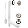 Westbrass 59224407 14 White Poly Tubular Bath Waste Overflow Assembly with Trip Lever and Strainer Grid Drain Cover Satin Nickel