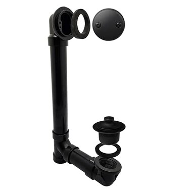Westbrass Pull Drain Sch 40 ABS Bath Waste with TwoHole Elbow Matte Black D497162