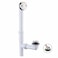 WELSAN Tubular Bath Tub Drain Kit 112 with Brushed TipToe Bathtub Drain Stopper Welsan TouchToe Bath Plug Waste and Overflow Face Plate PVC Plastic Pipe Brushed Nickel