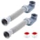 Nuanchu 2 Pcs Low Profile 1 12 P Trap with Sealing Tape Low Profile Shower Drain Flat 1 12 P Trap Freestanding Tub Drain for Bath RV BathtubGrey