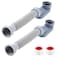 Nuanchu 2 Pcs Low Profile 1 12 P Trap with Sealing Tape Low Profile Shower Drain Flat 1 12 P Trap Freestanding Tub Drain for Bath RV BathtubGrey