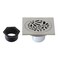 Kingston Brass Floral 4 Brass Square Grid Shower Drain with Hair Strainer Brushed Nickel