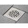 Kingston Brass Floral 4 Brass Square Grid Shower Drain with Hair Strainer Brushed Nickel