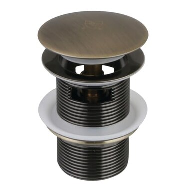 Kingston Brass VTDESHOEAB Trimscape ToeTouch Tub Drain with Overflow Antique Brass