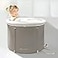 Homefilos Portable Bathtub Small by Ice Bath and Cold Plunge for Athletes Inflatable Adult Size Japanese Soaking Hot Tub for Shower Stall