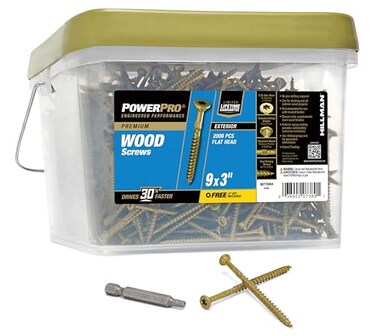 Power Pro Premium Exterior Wood Screws 9 x 3 Inch AllPurpose Deck Screws for Outdoor Projects T25 Star Bit Included Bronze 2000 Pieces 967788V4
