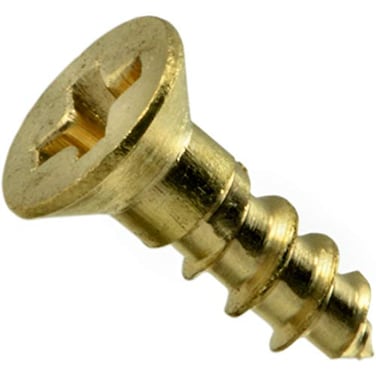 Hard-to-Find Fastener HardtoFind Fastener 014973125615 Phillips Flat Wood Screws 4 x 38 Piece100 brass