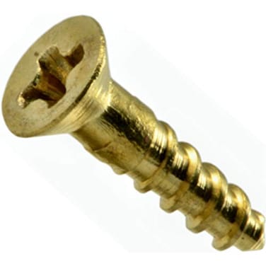 Hard-to-Find Fastener HardtoFind Fastener 014973125608 Phillips Flat Wood Screws 2 x 38 Piece100Brass