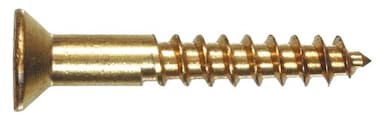 Hillman The Group 1913 6 x 58 Brass Flat Head Slotted Wood Screw 40Pack