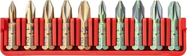 PB Swiss Tools Phillips Pozidriv Bit Block PB C6706 CN 100 Swiss Made 10Piece Bit Set with C6 14 PrecisionBits Size PH 03 PZ 03