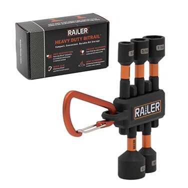 Railer Nut Driver Set Premium 2916 Inch 5Piece Nutsetter Bit Set With A Storage Bit Holder Carabiner