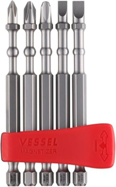 VESSEL IMAPCT BALL Torsion Bit with Mag Charge Holder 5PC Set 1 2 3 4316 614 IBMG90K001 Made in Japan by VESSEL