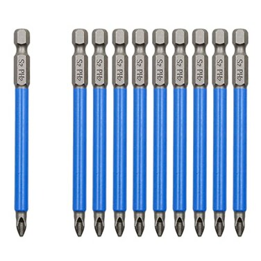 Biaungdo 10Pcs Magnetic PH2 Phillips Bits Set 35 inch Long Anti Slip 2 Bit PH2 x 90MM