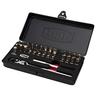 TONE Bit Ratchet Set BRFS27 14 Hex Shank Bit Black 27Piece