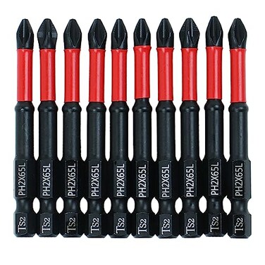 AUTOTOOLHOME 10 Pack Phillips PH2 Magnetic Anti Slip Screwdriver Bit Set 25 L TS2 AntiSlip Long Drill Bits Impact Driver Bits