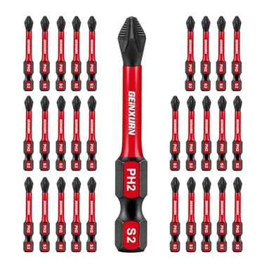 Geinxurn 30Pieces Magnetic 2 Phillips 2 in Hex AntiSlip Screwdriver Bits 14 Inch Hex Shank Impact Tough PH2 Cross Screwdriver Bits Set