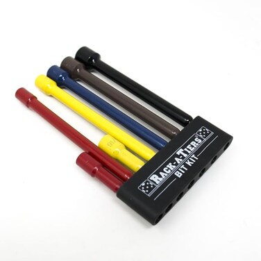 Rack-A-Tiers RackATiers Hex Bit Kit 7 pcs ColorCoded Steel Bits for Power Drills and Screwdrivers Electrician Hex Bits 72712