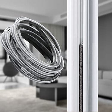 hokmly Weather Stripping Door Seal Seals 5m 16ft Soundproof Draft Dustproof Strip for Doors Windows Cabinet Doors with Noise Cancelling Window Inserts 5mm x 12mm 0197 x 0472 Inch Gray