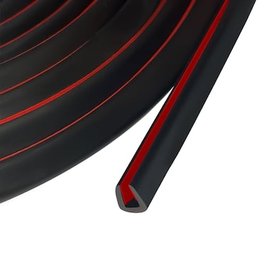 Protalwell Edge Trim 18 3mm Rubber Edge Trim Flexible Self Adhesive U Channel Edge Protector for Glass Mirror Plywood Steel Panel Sharp Edges U Shaped Peel and Stick Trim Black Color 20Ft