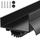 MorningRo 1 Pcs 134 x 36 U Shaped Aluminum Door Sweep for Bottom of Door with Drip Cap Screwon Metal Weather Stripping Seal Draft Stopper Threshold for Exterior Front Doors Black