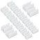 Suiwotin 24pcs 12mm Rectangle Chair Leg Covers NonSlip Chair Rail Protectors Plastic Furniture Feet Guards Stool Leg Sled Floor Protectors Leg Tips Caps White