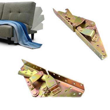 YIUWLMN A Pair Color Zinc Sofa Bed Bedding Furniture Murphy Bed Hinges Sofa Bed Hinge Hardware Adjustable Spring Mechanism Triple Click Futon Sleeper