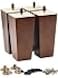 La Vane 6 inch Solid Wood Furniture Legs Set of 4 Square Pyramid Walnut Replacement Feet for Couch Sofa DIY Repair Restoration with PreDrilled 516 Bolt Hardware MidCentury Modern Style