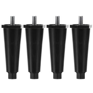 OCS Parts 4Pack Black Thermoplastic Appliance Legs Adjustable Height 4Inch Countertop Appliance Legs with 3816 x 58 Protruding Mounting Studs for Safe and Easy Installation Hex Toe