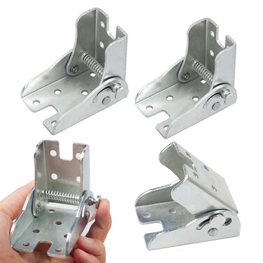 Yo Vryncal 4Pack Folding Legs Support Bracket 90 Self Locking HingeSilver Foldable SelfLocking Hinge Extension Support Brackets with Screwsfor Table Legs Bed Leg Workbench