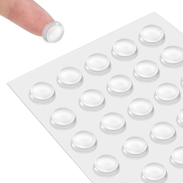 QUEENTI Silicone 160 Pcs Cabinet Door Bumpers Round 12 Diameter Self Adhesive Clear Cupboard Door Drawer Bumpers for Kitchen Cabinets Cutting Boards Picture Frames