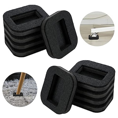 Blulu 12 Pcs Felt Caster Cups Furniture Pads for Hardwood Floors Wheel Stoppers for Rolling Chairs for Office Bed Home Prevent ScratchesBlack
