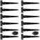 SEUNMUK 12 Pack 6 Inch T Strap Door Hinges Barn Door Hinges with 72 Mounting Screws Black Barn Gate Hinges for Fence Cabinet Shutter Gate Shed