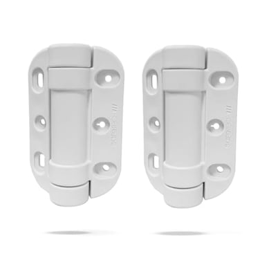 Safetech Hardware MegaKlik Self Closing Gate Hinges SelfAligning Heavy Duty Spring Hinges Adjustable Tension Pool Safety Hinge Square Post Aluminum Gates Swing Close 185lb SHH135 White