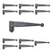 Renovators Supply Manufacturing Pack of 12 Black Offset Strap Lift Off Pintle Hinge 11 X 258 Wrought Iron Pin Hinges for Shutters Exterior Window Doors Or Gates Offsets with Hardware