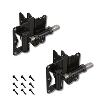 Advantage Industries SelfClosing Gate Hinge for Aluminum Gate PowderCoated StainlessSteel Hinge Horizontal Adjustable HeavyDuty Enclosed Spring 2Side Gate Attachment Pair Black