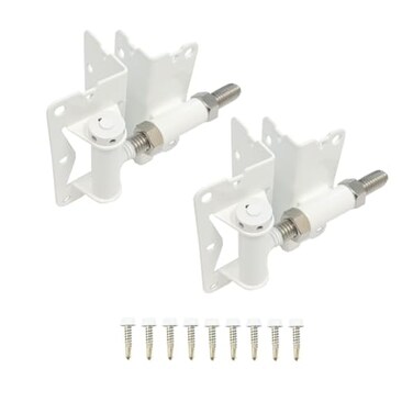 Advantage Industries SelfClosing Gate Hinge for Aluminum Gate PowderCoated StainlessSteel Hinge Horizontal Adjustable HeavyDuty Enclosed Spring 2Side Gate Attachment Pair White