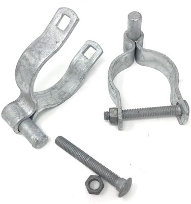 Ozark Fence Chain Link Gate Post Hinge Heavy Duty Pressed Steel Includes Carriage Bolts Nuts Galvanized Steel 138