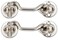 Raswik 2 Pack 4 Privacy Hook and Eye Gate Latch Easy Lock for Sliding Barn Door Satin Brushed Nickle