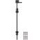 BOODVON 24 Inch Cane Bolt Gate Drop Rod Heavy Duty Gate Hardware Gate Ground Latch for Wooden Fences Metal Gates Doors Stopper for Gate Ground Wrought Iron Gate Latches Black Finish1 Pack
