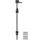 BOODVON 24 Inch Cane Bolt Gate Drop Rod Heavy Duty Gate Hardware Gate Ground Latch for Wooden Fences Metal Gates Doors Stopper for Gate Ground Wrought Iron Gate Latches Black Finish1 Pack