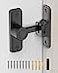 Mbotnee Heavy Duty Gate Latches 90 Degree Right Angle Barn Door Lock AntiTheft Sliding Door Lock Latch for Wooden Fence Garden Bathroom Outdoor Garage Window Include Screw Black