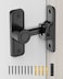 Mbotnee Heavy Duty Gate Latches 90 Degree Right Angle Barn Door Lock AntiTheft Sliding Door Lock Latch for Wooden Fence Garden Bathroom Outdoor Garage Window Include Screw Black