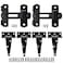 BDIBD Barn Gate Latch Door Tee Hinge Hardware Kit 2 Pack Barn Flip Latch Lock and 4 Pack 4inch TStrap Gate HingesBlack Finish Gate for Wood Vinyl Fence Gate Shed DoorFarmGardenGateCloset Door
