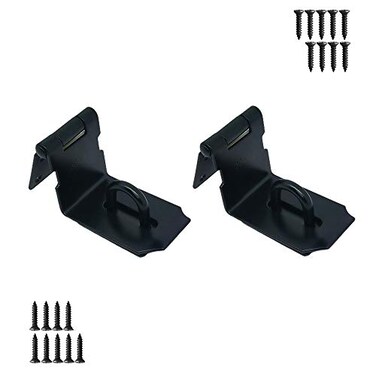 VIDYSUFYR 90 Degree Door Hasp Latch Angle Lock Hasp Stainless Steel Door Padlock Hasp Hinge Lock Latch Gate Latch Lock with ScrewsMatte Black Finish 2 Pack