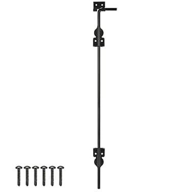 YONSIN 36 Cane Bolt Heavy Duty Drop Rod Gate Stopper Hardware Gate Ground Latch for Wooden Fences Metal Gates Doors Gate Drop Pin for Holding Gate to The Ground Black Finish