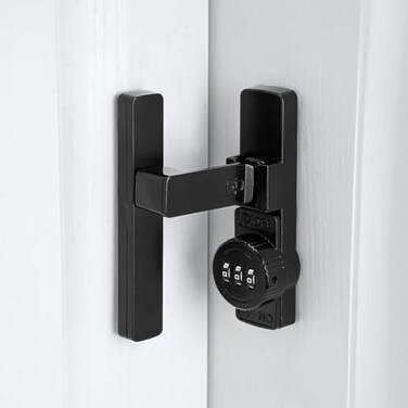 INIRET Black 90 Degree Barn Door LockMechanical Password LockFlip Latch with Combination3 Digit Password KeylessProtect Privacyfor Barn DoorWindowsGardenCabinetsBathroomand Sliding Door