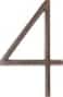 HILLMAN Distinctions Distinctions 844689 House Number 4 Bronze Zinc Floating Address Number Modern Outdoor Address Sign for Front Door Mailbox Wall or Plaque 5 Inches