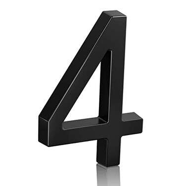 Merear 6 Floating Stainless Steel Address House Number Modern Metal AntiRust House Numbers with Nail Kits for Door Garden Mailbox Decor Visibility Signage 4