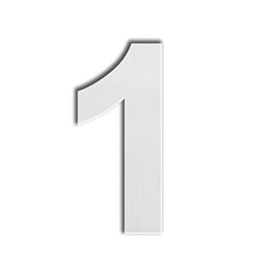 QT Home Decor QT Modern House Number SUPER LARGE 12 Inch Brushed Stainless Steel Number 1 One Floating Appearance Easy to install and made of solid 304